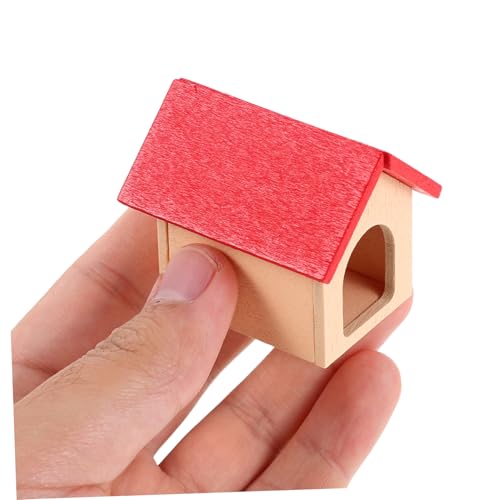 KOMBIUDA 3 Stück Teiliges Miniatur Hundehaus aus Holz Robustes Realistisches Puppenhaus Haustierzubehör Niedlicher Vielseitiger Mini-hundekennel für Puppenhaus Garten und Spielsets