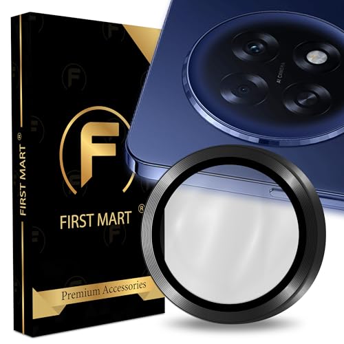 Image of FIRST MART Black Camera Ring Guard Protector for Oppo F31 Pro Plus | Tempered Glass with Metal Alloy Rings, HD Clear, Scratch Resistant, Case-Friendly | Pack of 1