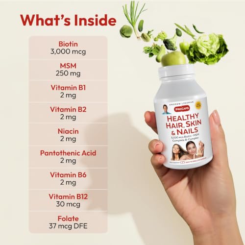 Image of ANDREW LESSMAN ProCaps Healthy Hair, Skin & Nails 3000 mcg Biotin, 60 Ct
