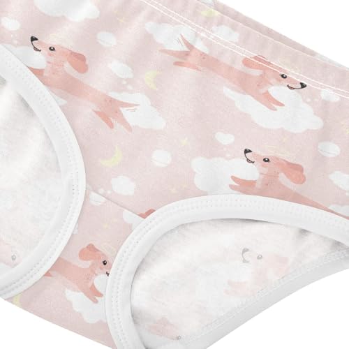 Wusikd Cute Dogs Girls' Underwear Cotton Cute Dachshunds Pink Girls Briefs Soft Toddler Underwear 3T4