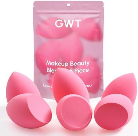 GWT Makeup Sponge Set, 6 Pcs Latex-Free Beauty Blender Sponges for Foundation, Liquid & Cream, Ultra-Soft Wonder Sponges, Multi-Angle Blending, Ideal Stocking Stuffers for Women