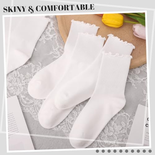 Image of Women Ruffle Striped Frilly Socks