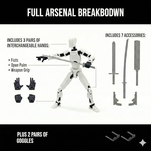 Image of Dummy13 Fully Articulated Action Figure | 3D Printed Robot Assembly Kit | 5.4 Inch Tall Poseable Toy | Dynamic Poses | DIY Collectible Model | Made in India (Silver Warrior)