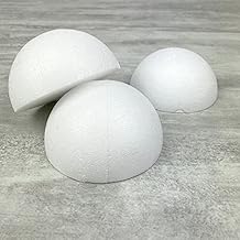 Lot de 3 Demi-Sphères de 15 cm de diamètre, Dômes Pleins en polystyrène de 7,5cm de Haut