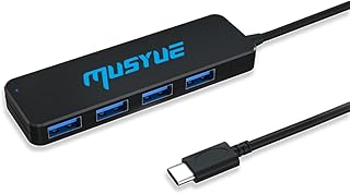 Musyue USB C Hub, 4 Ports USB3.0 Type C to USB 3.0 Hub Adapter for MacBook Air/Pro M1 M2, iMac, 4 in 1 USB-C Hub Compatible with Samsung Galaxy S22 S21 Flip/Fold, Chromebook Pixelbook (120cm)