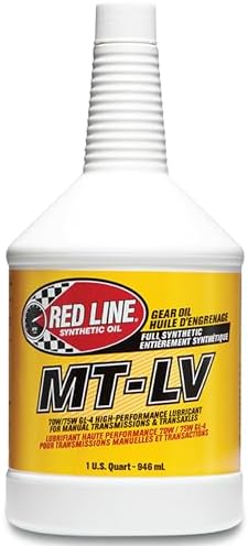 Red Line 50604 MT-LV 70W/75W GL-4 High-Performance Full Synthetic Gear Oil Lubricant for Manual Transmissions & Transaxles - 1 Quart