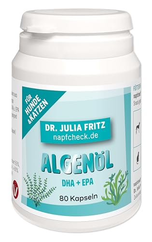 napfcheck Algenölkapseln – Omega 3 für Hunde und Katzen - 80 Kapseln