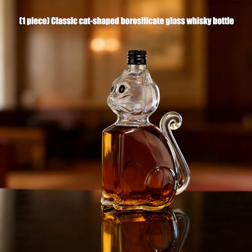 Bouteille de whisky scellée en forme de chat pour présentation de table de salon - 6