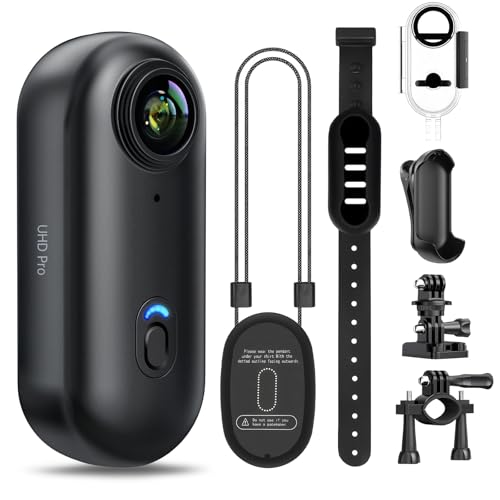 LENND 4k Action Camera Mini Vlogging Camera Small Body Camera with IPX7 Waterproof Underwater Camcorder Hands-Free POV Recording Helmet Cam for Cycling Motorcycle(32G Card)