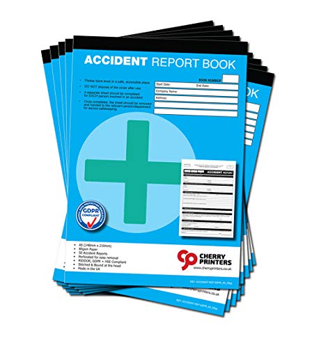 Cahier de premiers secours GDPR Cherry au format A5 pour le registre des entreprises