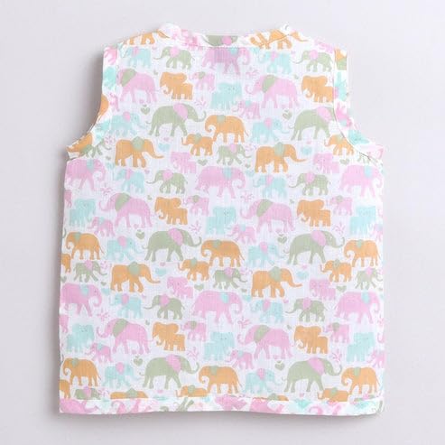 Image of POLKA TOTS 100% Organic Muslin Jhabla for Baby Boys & Girls | Unisex Half Sleeves Front Open Vest for Infants | Ultra-Soft, Breathable & Lightweight Summer Jabla Set | Regular Fit (Pack of 3)