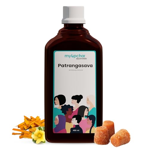 Image of myUpchar Ayurveda Patrangasava - Liquid Ayurvedic Supplement for Periods, Mood Swings, Weakness, PCOS & PCOD Relief, Improves Digestion, Hemoglobin Levels, White Discharge - 450ml