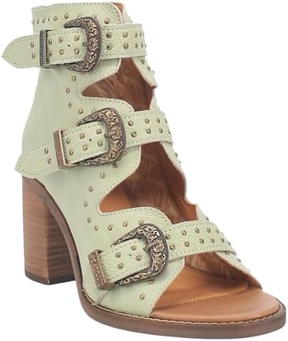 Dingo Womens Ziggy Studded Open Toe Shootie Pumps Dress Casual Casual High Heel 3" & Up - Green - Size 10 M | Image 1