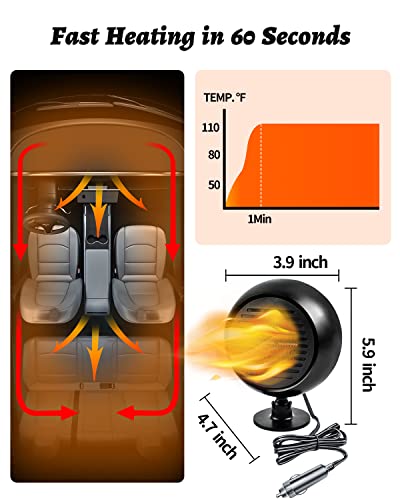 Miclsrs 150W 12V Dashboard Heater For Car, 150W Portable Car Heater That Plugs Into Cigarette Lighter thumb #1