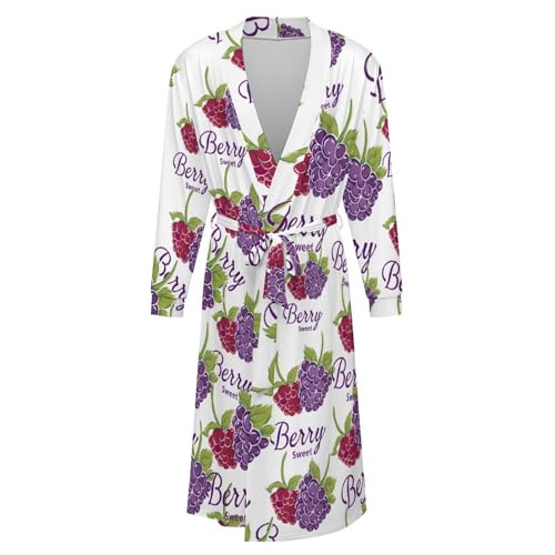 Sweet Berry Soft Robe Long Sleeve Bathrobes V Neck Sleepwear Spa Robes with Belt Men Woman4