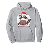 Christmas Greeting Card with Cute Raccoon Vector