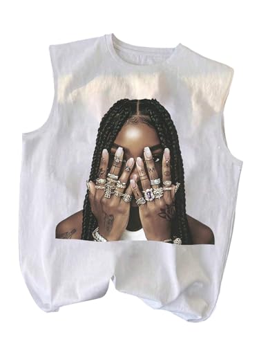 Men's Graphic Tank Tops Vintage Crew Neck Sleeveless Casual Summer T Shirt