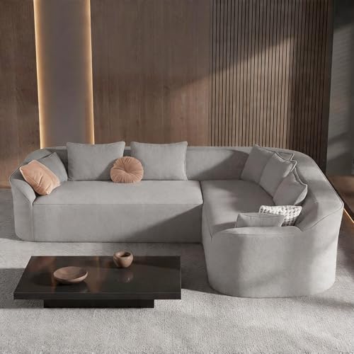 Vesgantti Luxury Modern Curved Sectional Sofa, Oversized Chenille Cloud Couch