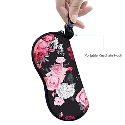 Image of Sunglasses Soft Case with Carabiner Ultra Light Neoprene Zipper Glasses Case