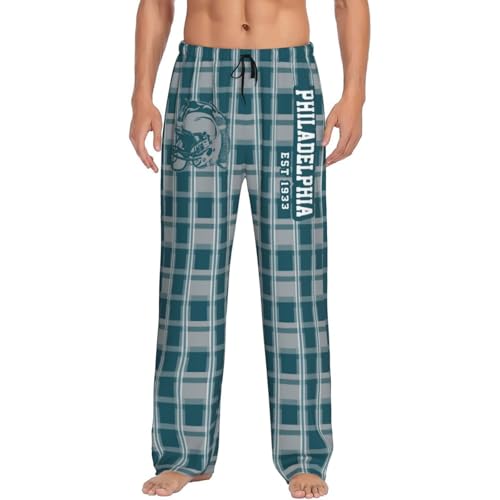 LAEMOYOY Philadelphia Mens Pajama Pants - Ultra Soft Plaid Sleep & Lounge Pants with Pockets & Drawstring Waist Lightweight Comfort Fit
