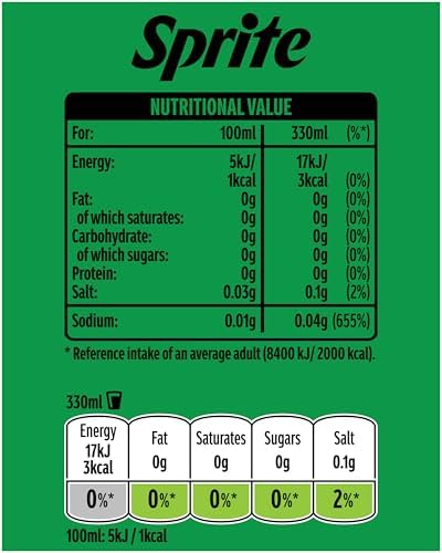 Sprite No Sugar 24 x 330ml Cans