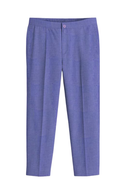 french crown Men's Aurivor-Scampi Blue Textured Super Soft Chambray Premium Cotton Lounge Pant-picture-20