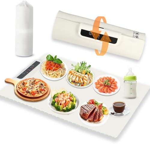 Electric Heating Tray, Silicone Folding Heating Plate, Portable F...