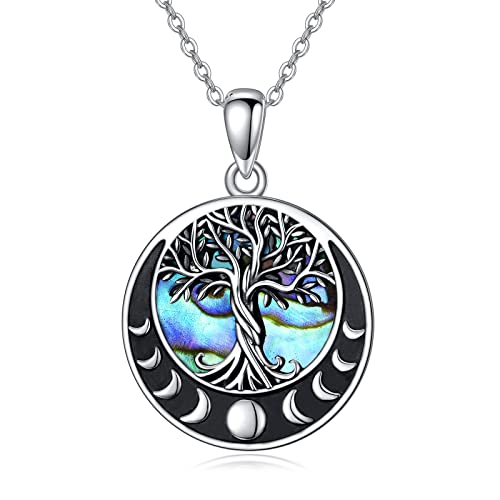 ONEFINITY Tree of Life Necklace 925 Sterling Silver Moon Phase Tree of Life Pendant Necklace for...