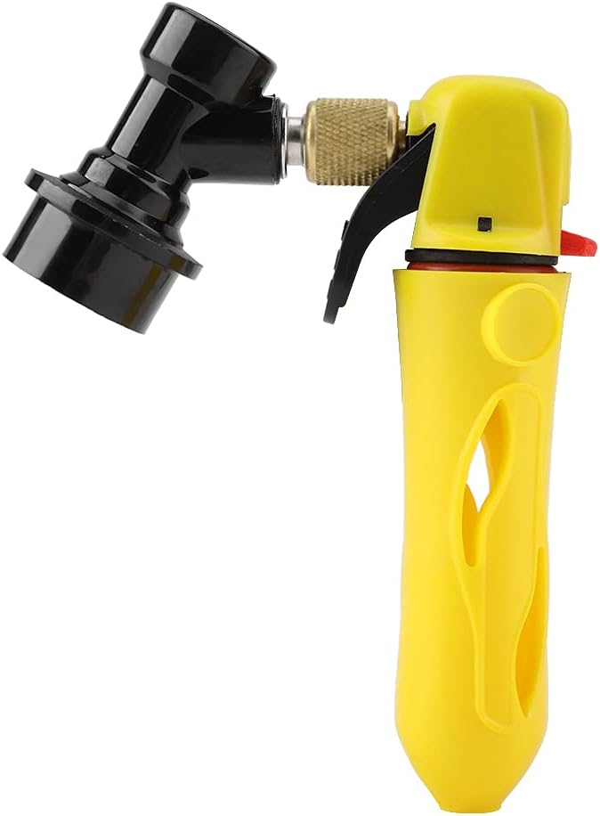 Portable Homebrew Keg Charger Handheld CO2 Injector Draft Beer Dispenser (Yellow)