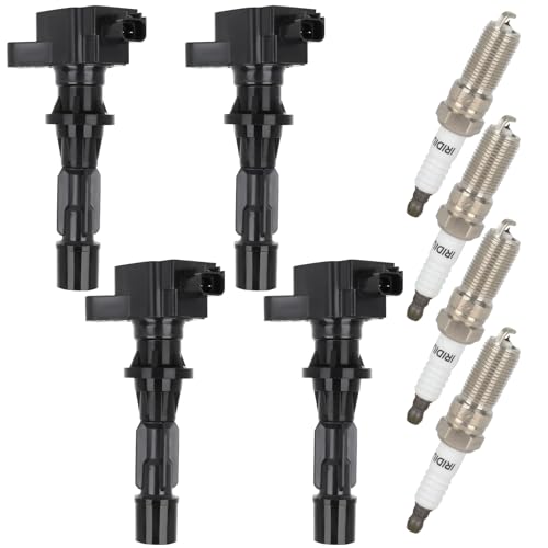 ECCPP Ignition Coil Coils&iridium Spark Plugs UF516 for Ford for Mercury Fusion Milan 2006 2007 2008 2009 2.3L L4 set of 4