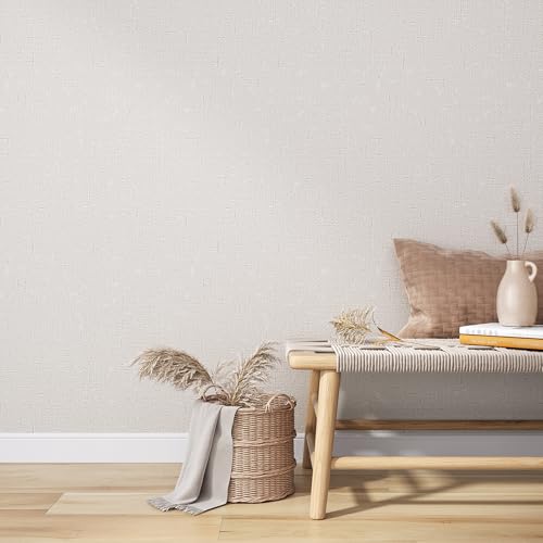 VEELIKE Off White Woven Grasscloth Wallpaper Textured Peel and Stick Grass Cloth Wallpaper for Bedroom Living Room 15.7''x118'' Prepasted Removable Woven Grasscloth Contact Paper for Cabinets Shelves by VEELIKE - Used condition - Image 2