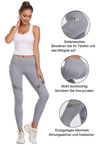 image for RAYPOSE Womens Yoga Running Leggings Workout Mesh Pants for Women High