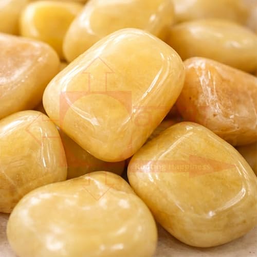 Image of Crystal Yellow Zade Tumble Stone | 50gm Tumbled Gemstones | Reiki Healing Stones | Home Decor Pebbles | Aquarium Gravel | Garden & Table Decor