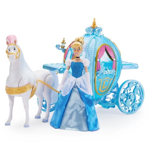 Disney Store Official Cinderella Doll Deluxe Gift Set with Horse That Walks & Light-Up Glittering Pumpkin Carriage - Perfect Disney Princess & Horse...