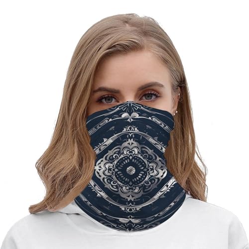 Balaclava para Hombres y Mujeres con Línea Plateada, Máscara Facial Antiviento, Transpirable, Pañuelo Protector Solar, Cubreboca, Bufanda para Esquiar, Caminar, Ciclismo miniatura 5
