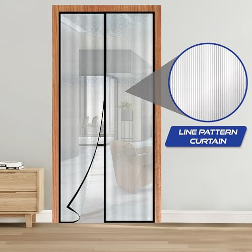 Image of AC Curtain Magnetic by Classic Mosquito Net|Thermal Insulated Screen|Translucent Ribbed Design|Insect,Pest,Pollen & Pollution Control|Privacy&Dust Shield for Door & Home,Energy Saving(Size 200x100cm)