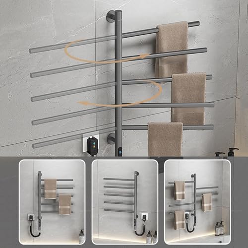 Toallero eléctrico calefactable de acero inoxidable con 5 barras de diseño 3