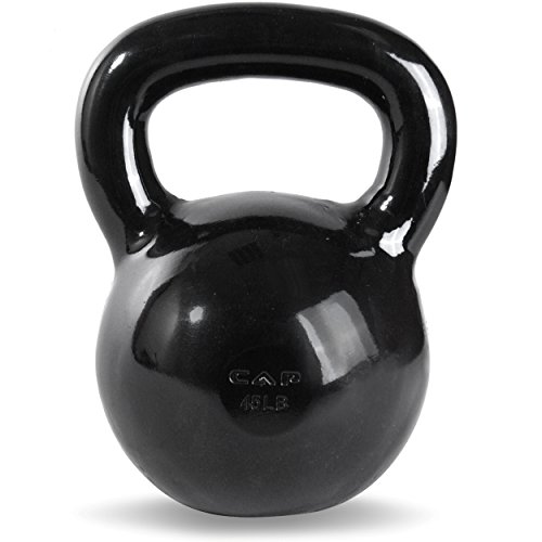 CAP Barbell Black Powder Coated Cast Iron Kettlebell, 45 lb