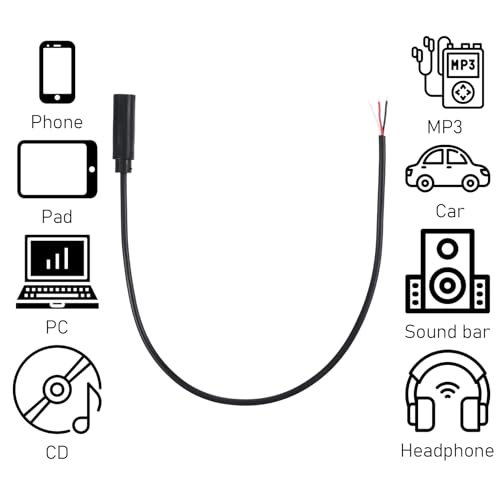 Cable Audio 3.5mm Mono Macho a Jack 3.5mm Hembra 10 Pcs miniatura 7