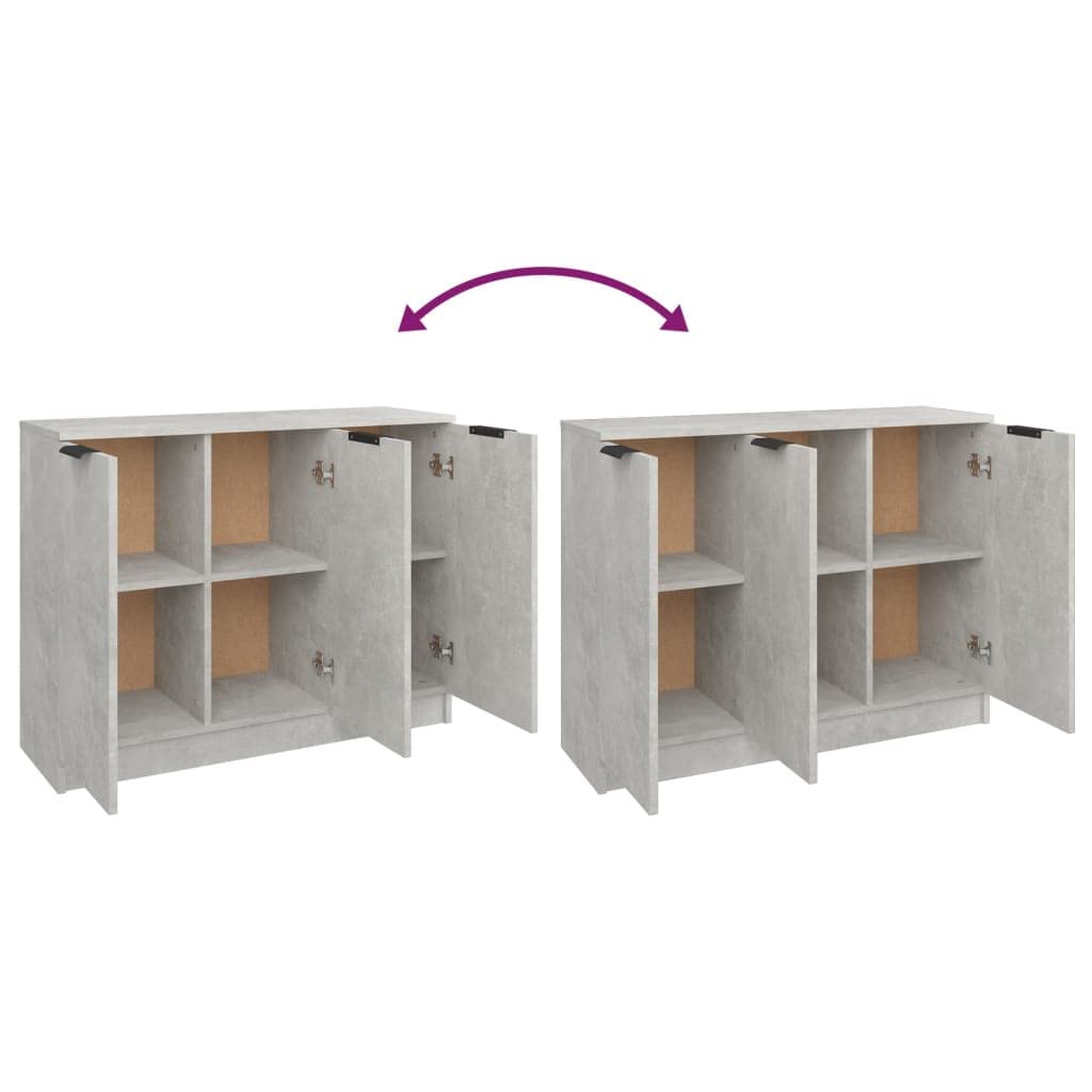 vidaXL Credenza Grigio Cemento 90,5x30x70 cm in Legno Multistrato