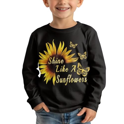 Image of Long Sleeve Shirts for Girls Winter Tops 3-16t Cartoon T Shirts for Fall Clothes