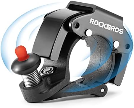 ROCKBROS Bike Bells Hidden MTB Bells Bicycle Bells for 22.2mm Handlebars, More Than 100dB, Clear & Long Sound Ringer, Mountain Bike, Scooter, Youth Bike, Black