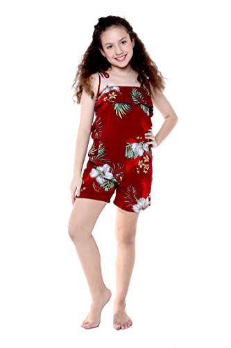 Image of Matchable Family Hawaiian Luau Men Women Girl Boy Clothes in Pineapple Garden Burgundy