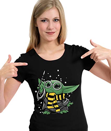Camiseta Baby Yoda Potter Magia Parodia, Dragon Store, Adulto Unissex, Preto, GG