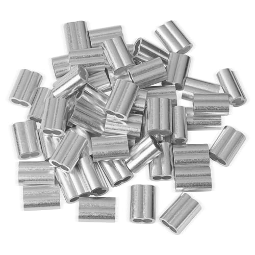Manchon à sertir 3/16" en aluminium pour câble métallique - Lot de 50 viroles