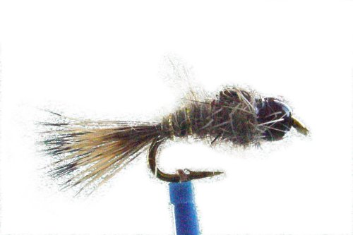 Mouche Nymphe OREILLE LIEVRE bille LAITON NOIRE 4x pêche à la truite