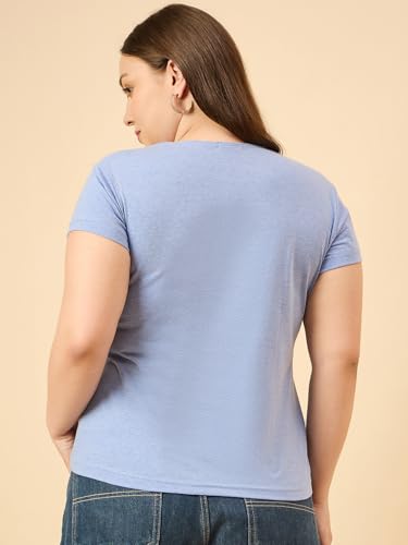 Image of CUPID Women Plus Size Comfortable Cotton Casual T-Shirt, Sleep, Night, Yoga, Daily Gym n Lounge Wear Short Tops for Ladies