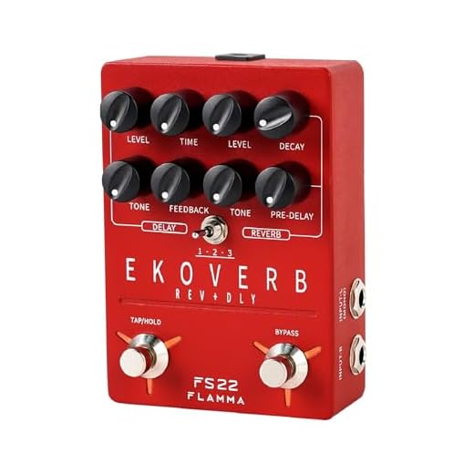 FLAMMA FS22 Stereo Delay & Reverb Combo Effects Pedal Ambient Guitar Pedal with 3 Pairs Combo Effects Reverse Delay Shimmer Reverb Tap Tempo Freeze Trail On Function