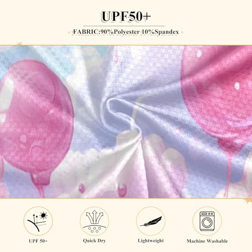 Bubbles Pink Clouds Boys Rash Guard Long Sleeve UPF 50+ Boys Swim Shirt Quick Dry Shirt for 3-12 Years4