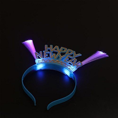 Miniatura 5 de Juego de 12 diademas LED intermitentes de fibra óptica, diadema de Año Nuevo, decoración de fiesta de Año Nuevo